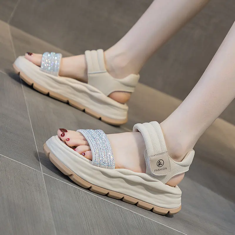 Women's Stylish Leather Summer Casual Velcro Sandals online